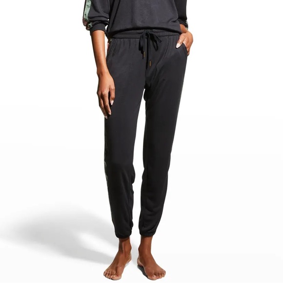 PJ Salvage Sister Satin-Stripe Jogger Pajama Pants - Picture 3 of 5